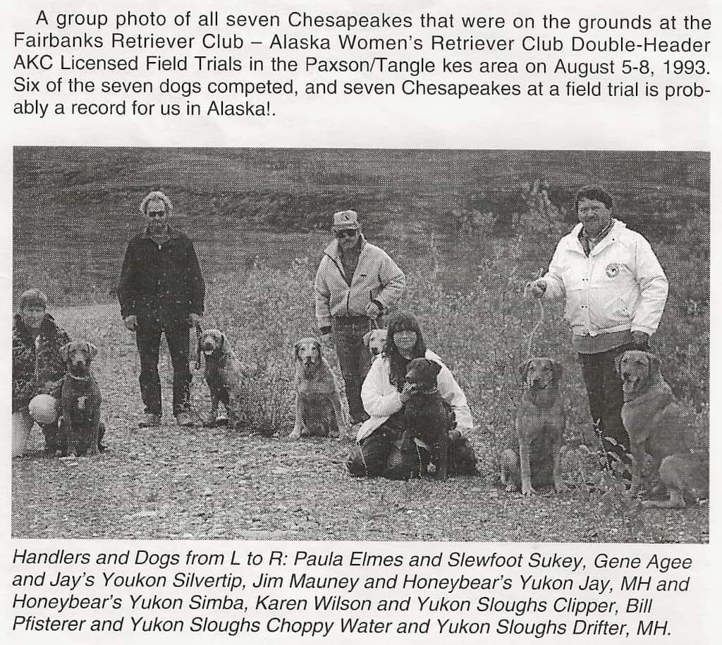 The same scanned newsletter page, shown larger so the printed caption can be read